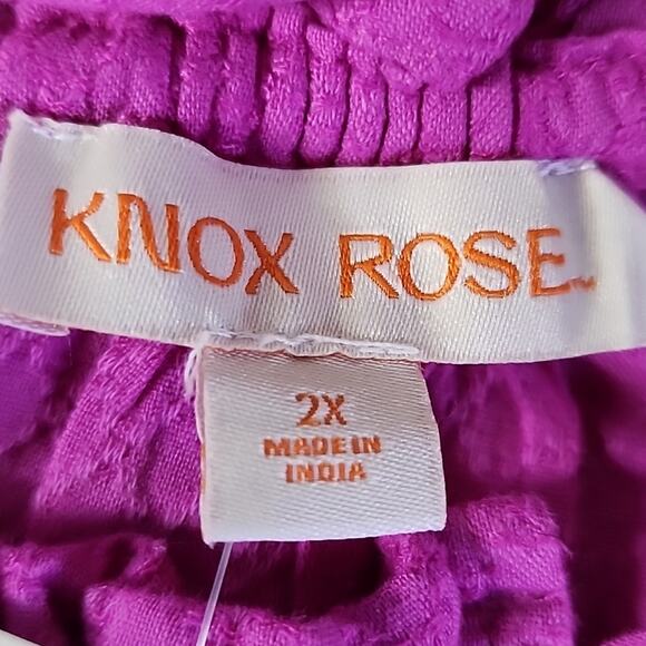 Knox Rose Womens Plus Magenta Halter Sleeveless Tank Top Size 2X - Picture 4 of 6